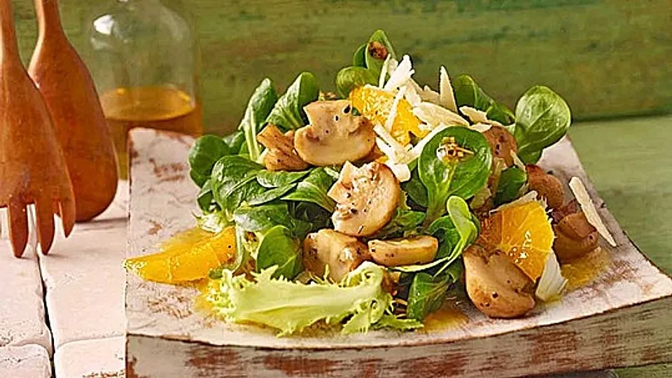 Salat mit Honigchampignons